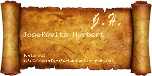 Josefovits Herbert névjegykártya